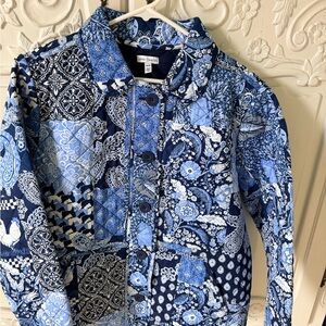 Vera Bradley Blue Patterned Jacket - Size M